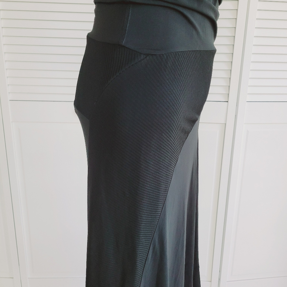 PACO RABANNE stretchy black midi with asymmetrical hemline thumb holeNWT! - Picture 8 of 15